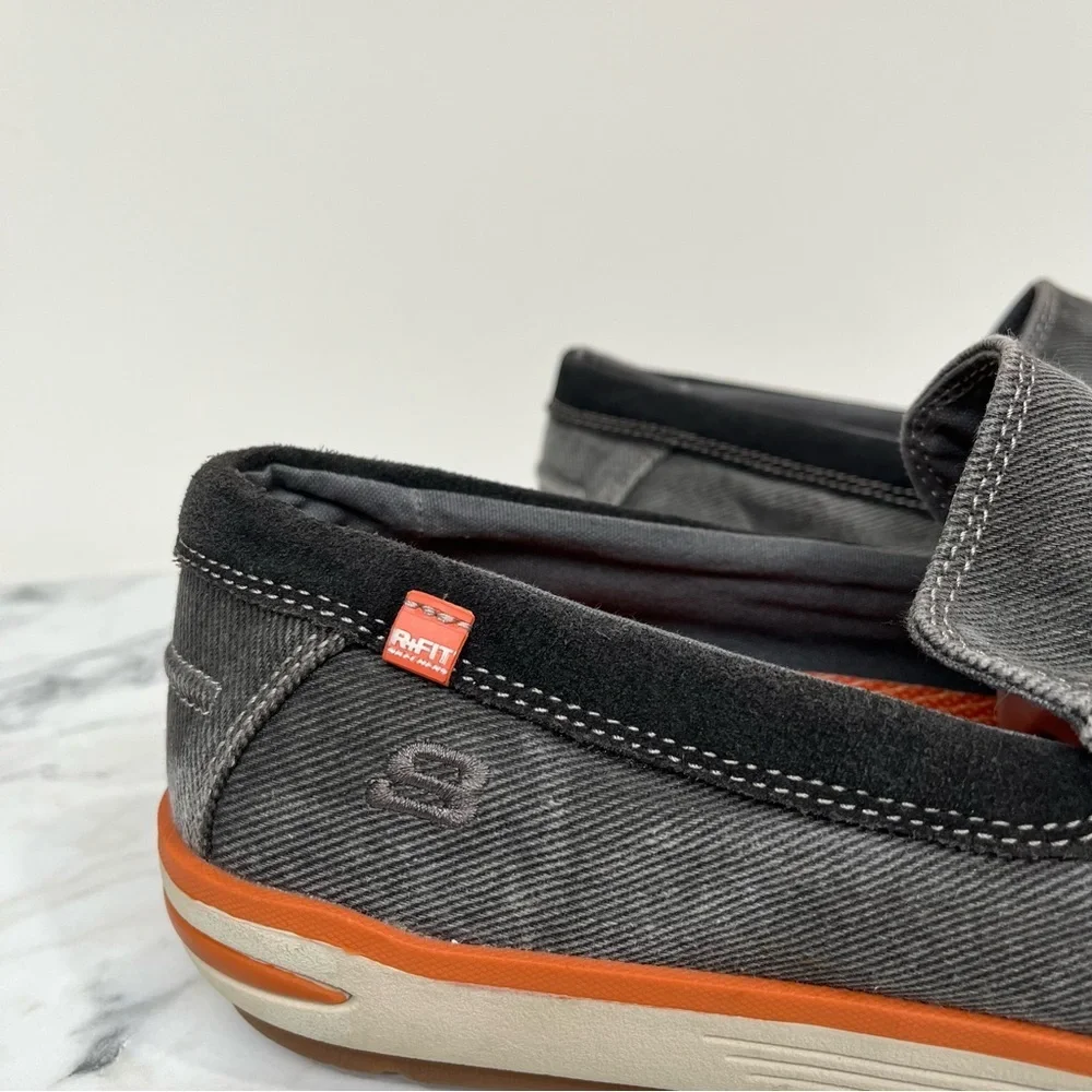 Skechers Men's Sz 11.5 Spencer Grey Relaxed Fit Memory Foam Loafers Shoes 63680